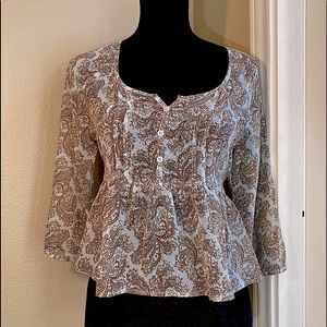 Band of gypsies sheer paisley long sleeve blouse NWOT